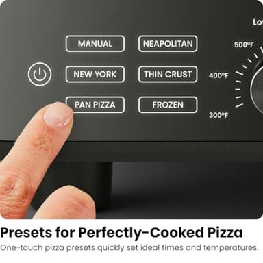 CHEFMAN Indoor Pizza Oven - Makes 12 Inch Pizzas in Minutes, Heats up to 800°F - Countertop Electric Pizza Maker with 5 Touchscreen Presets, Pizza Stone and Peel Included - Stainless Black - Image 3