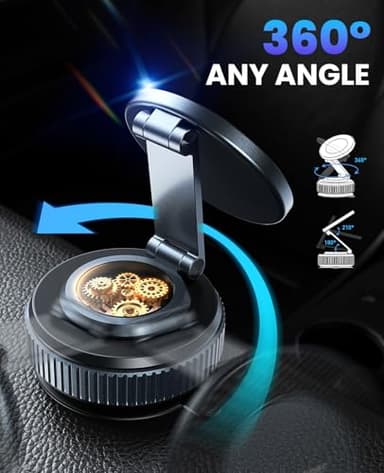 Jononser Car Phone Holder, 360°Adjustable Magnetic Phone Holder for Car, Foldable Suction Cup Phone Mount, Phone Holders for Your Car for iPhone 17/16/15/14/13/12 Series (Carbon Fiber) - Image 5