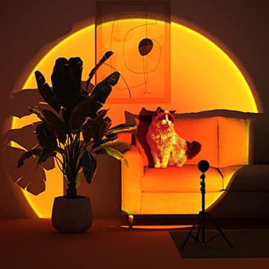 Balkwan Sunset Floor Lamp Projection 140cm Adjustable Stand Led Night Light 360 Degree Rotation Network Light with 3M USB Cable Floor Light for Living Room Bedroom - Image 5