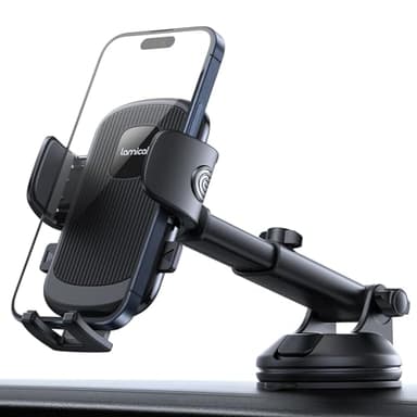 Lamicall Car Phone Holder - [Strongest Military-Grade Suction Cup] 360° Rotation Phone Holders for Your Car Quick Release Adjustable Car Phone Mount Dashboard for iPhone 17 16 Galaxy Smartphone Truck - Image 9