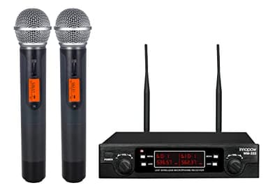 innopow 200-Channel Wireless Microphones System, Dual UHF Metal Cordless Mic Set, Auto Scan, Long Range 200-240Ft,16 Hours Use for Karaoke Singing, Church, 2022 Version(WM333) - Image 1