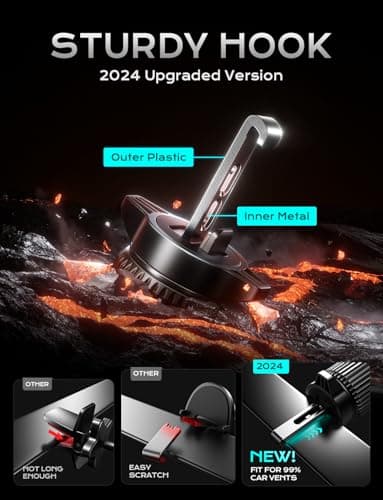 CHGeek Wireless Car Charger, 15W Fast Charging Car Phone Holder Charger Auto-Clamping Air Vent Car Phone Mount with Blue LED Backlit for iPhone 16 15 14 13 12, Samsung S24 S23 S22, etc - Image 5