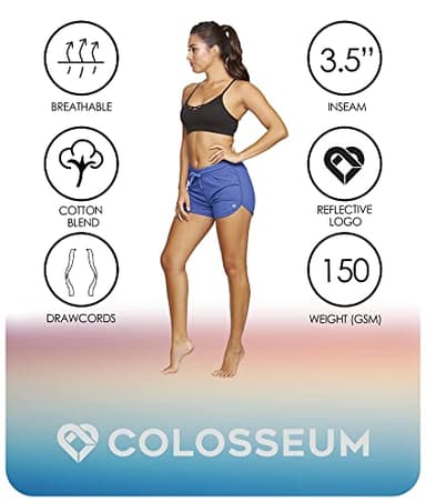 COLOSSEUM Active Women's Simone Cotton Blend Yoga and Running Short (Royal, Small) - Image 5