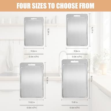Titanium Cutting Board 100% Pure Cutting Boards With Juice Groove Metal Grade Food Double Sided Chopping Board for Cutting Meats Vegetables Fruits(Titanium-X-Large) - Image 2