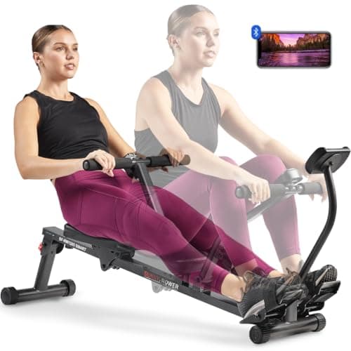 Sunny Health & Fitness Smart Compact Adjustable Rowing Machine, 12 Levels Adjustable Resistance, Complete Body Workout, Connect via Bluetooth with Exclusive SunnyFit App - SF-RW1205SMART - Image 1