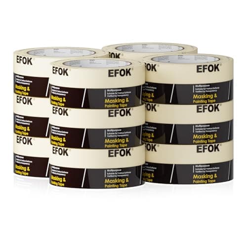 EFOK 10 Pack Masking Tape 2 Inch Wide Bulk, 2025 Upgrade White Painters Tape Anti-UV General Purpose, 1.88 Inch × 55 Yards Total 550 Yards - Image 1