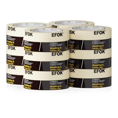 EFOK 10 Pack Masking Tape 2 Inch Wide Bulk, 2025 Upgrade White Painters Tape Anti-UV General Purpose, 1.88 Inch × 55 Yards Total 550 Yards - Image 1