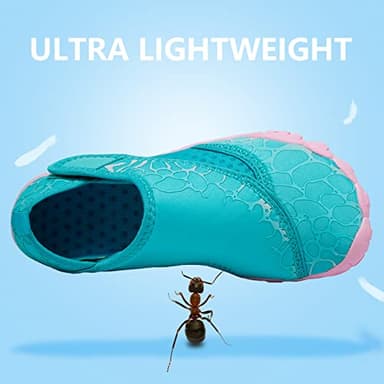Kids Boys & Girls Water Shoes Lightweight Comfort Sole Easy Walking Athletic Slip on Aqua 5 Toe Sock(Toddler/Little Kid/Big Kid) U221WZ549.SA-Light Blue-32 - Image 2