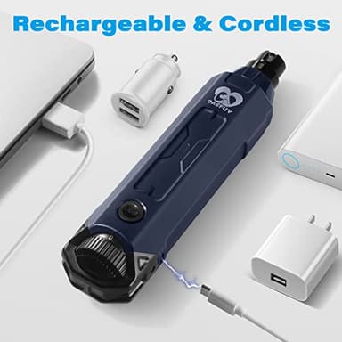 Casfuy 6-Speed Dog Nail Grinder - Newest Enhanced Pet Nail Grinder Super Quiet Rechargeable Electric Dog Nail Trimmer Painless Paws Grooming & Smoothing Tool for Large Medium Small Dogs (Blue) - Image 6