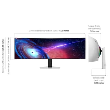 Samsung 49" Odyssey OLED (G93SC) Series Curved Gaming Monitor w QD-OLED, 240Hz, 0.03ms, DQHD, G-Sync Compatible, AMD FreeSync Premium Pro,Height Adjustable Stand,3 Yr Warranty,LS49CG932SNXZA - Image 3
