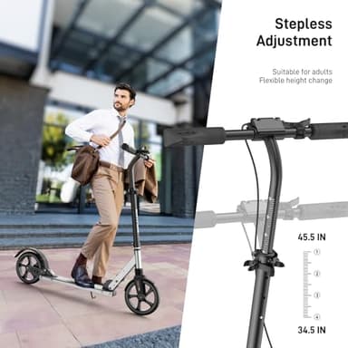 WAYPLUS Kick Scooter for Ages 6+,Kid, Teens & Adults. Max Load 240 LBS. Foldable, Lightweight, 8IN Big Wheels for Kids, Teen and Adults, 4 Adjustable Levels. Bearing ABEC9 - Image 7