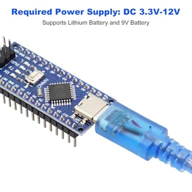 LUIRSAY 2Pcs Nano V3.0 Board ATmega328P/CH340G Chip Microcontroller Kit Compatible with Arduino IDE/PWM/SPI 5V 16M(USB C Port with 2Pcs USB Cable) - Image 3