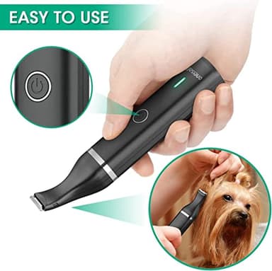 oneisall Dog Clippers with Double Blades,Cordless Small Pet Hair Grooming Trimmer,Low Noise for Trimming Dog's Hair Around Paws, Eyes, Ears, Face, Rump (Black) - Image 2