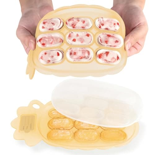 Haakaa Silicone Nibble Freezer Tray -Breastmilk Teething Popsicle Mold - Baby Fruit Food Feeder Teether Tray - Baby Food Maker - Ice Cube Tray - 4 Months+ Babies - BPA Free -Banana - Image 1