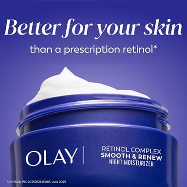 Olay Regenerist Retinol Face Moisturizer, Smooth & Renew Cream for Women, Fragrance-Free - Anti-Aging, Anti-Wrinkle, Fine Lines, Tightening, Brightening - Recyclable Eco Jar, Non-Greasy, 2 Oz - Image 2