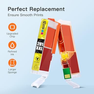 E-Z Ink Compatible TS9120 Ink Cartridge Replacement for Canon PGI-280XXL CLI-281XXL PGI 280XXL CLI 281XXL to use with PIXMA TS8320 TS8220 TS8120 (PGBK, Black, Photo Blue, Cyan, Magenta, Yellow) 6 Pack - Image 4