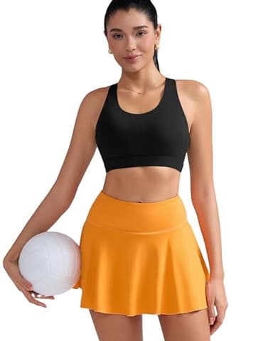 RUNNING GIRL Sports Bra for Women, Criss-Cross Back Padded Strappy Sports Bras Medium Support Yoga Bra with Removable Cups A-Black - Image 2