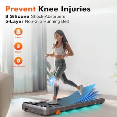 Walking Pad Treadmill with Incline - 3-Levels Incline, 2.5HP Ultra-Quiet 300lbs Capacity Under Desk Treadmill for Home Office Apartment, Mini Portable 4.7" Slim Space-Saving Compact Heavy Duty Remote - Image 7