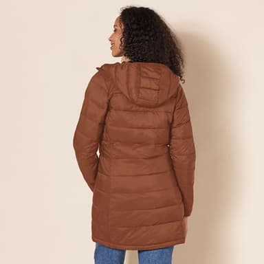 Amazon Essentials Women's Lightweight Water-Resistant Packable Hooded Puffer Coat (Available in Plus Size), Dark Toffee Brown, Medium - Image 3