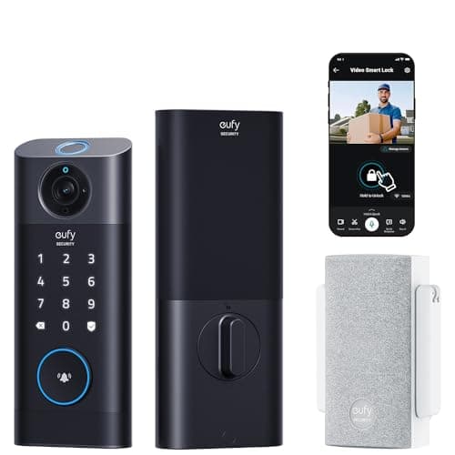 eufy Security Video Smart Lock S330, 3-in-1 Camera+Doorbell+Fingerprint Keyless Entry Door Lock, Smart Wi-Fi Deadbolt for Front Door, App Remote Control, SD Card Required, Chime Included - Image 1