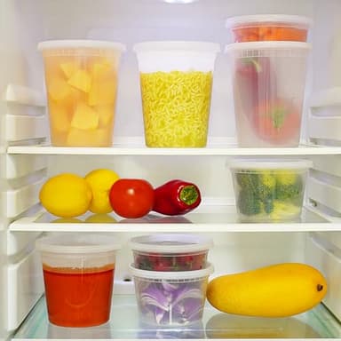 TashiBox Deli Food Containers with Lids 48 Sets (16 & 32 oz 24 Each) - Plastic Food Storage Containers - Clear Disposable Meal Prep Containers, BPA Free, Leakproof, Microwave and Freezer Safe - Image 5