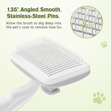 Pecute Self-Cleaning Slicker Brush for Dogs, Cats, Lightweight Dog Brush for Shedding Massaging Grooming, Cat Brush Gently Removes Loose Fur Undercoat for Small Dogs Cats Rabbits of All Hair Types - Image 5