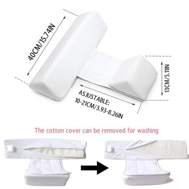 ThinLife Adjustable Removable Anti-Roll Sleep Positioner-White - Image 3