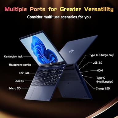 NIMO 15.6 IPS FHD-Laptop, Intel 12th Gen N100 (Beat i3 1115G4 Up to 3.4GHz) 8GB RAM 128GB SSD Laptop-Computer with Backlit Keyboard Fingerprint Win 11 Blue (Renewed) - Image 7