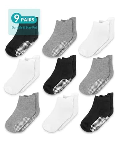 Infinno Baby Non Slip Ankle Socks 9 Pairs - Baby Socks with Grips for Infants Toddlers Kids, Boys and Girls 6-24 Months, 1T-7T - Image 8