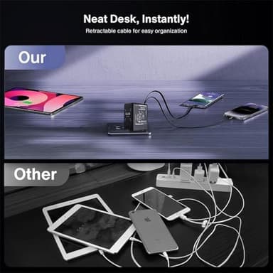 Gan Smart Charger, 2-in-1 Gan 120w Fast Charger, 2 in 1 Gan Charger, Retractable Wall, All in 1 Foldable Plug for Most Models, Fast Charging Power Adapter for Smartphone (Green) - Image 6