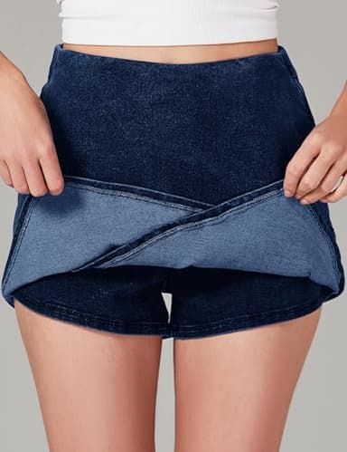Luvamia Mini Skorts for Women - High Waisted Denim Skort for Women - Sail Blue XX-Large / Size 20 / Size 22 - Image 7