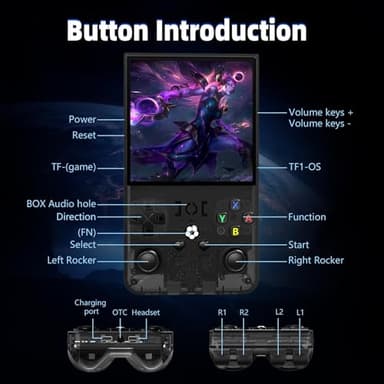 R36MAX Retro Handheld Game Console, 18000+ HD Games Mini Retro Video Console, 4.0 Inch IPS Screen, 64GB Memory, Portable Arcade Video Gaming Console Gift for Adults, Black - Image 5