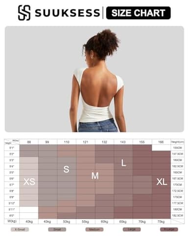 SUUKSESS Women Backless Sexy Going Out Crop Tops Double Lined Open Back Y2k Basic Tee Shirts (Jet Black, S) - Image 6