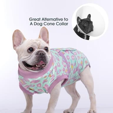 Kuoser Dog Recovery Suit for Dogs After Surgery,Professional Surgical Onesie for Female Male Dogs Spay Neuter,Soft Dog Surgery Suit Bodysuit for Abdominal Wounds Skin Disease,Light Purple Leopard M - Image 5