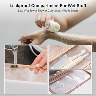 Everfun Hanging Travel Toiletry Bag for Women Traveling With Leakproof Compartment Makeup Cosmetic Organizer Dopp Kit Travel Accessories Essentials Must Have - Image 4