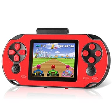 TaddToy 16 Bit Handheld Game for Kids Adults, 3.0'' Large Screen Preloaded 230 HD Classic Retro Video Games with USB Rechargeable Battery & 3 Game Cartridges for Birthday Gift for Kids 4-12 (Red) - Image 1