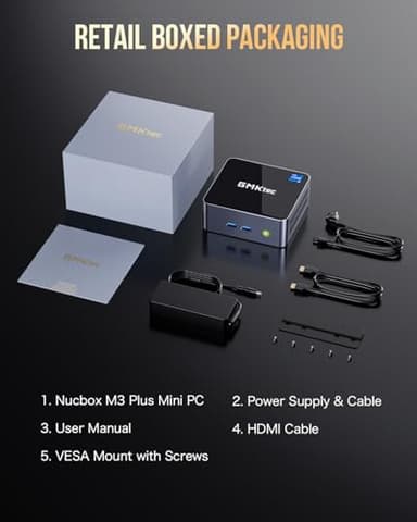 GMKtec M3 Plus Mini PC with Intel Core i9 12900HK(14C/20T 5.0 GHz), 32GB DDR4 RAM+1TB NVMe SSD, Mini Desktop Computer Triple 4K Display, WiFi 6, BT5.2, USB-C - Image 8