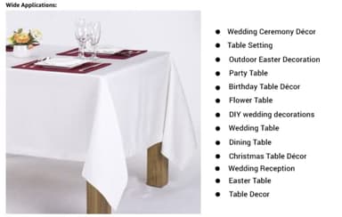 AK TRADING CO. 60 x 102-Inch Rectangular Polyester Tablecloth - Made in USA - Wrinkle-Resistant, Flame Retardant, Durable Party Table Cover, Banquet Tablecloth, Wedding Table Cover - Purple - Image 3