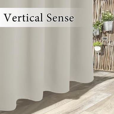 RYB HOME Outdoor Curtains for Patio Waterproof - Blackout Thermal Insulating Outside Deck for Gazebo Pavilion Pergola Arbor Sun Room, W 52 x L 96 inch, 2 Panels, Natural - Image 7