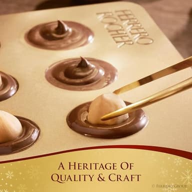 Ferrero Rocher Fine Hazelnut Milk Chocolate, 12 Count, Pack of 6 Individually Wrapped Chocolate Candy Gift Boxes, 5.3 oz - Image 6