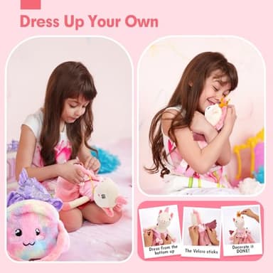 Unicorns Toys for Girls Age 4-6 Ballerina Doll Stuffed Animal Girl Toys Age 4-5 Ballet Dress up Doll 3 Set Clothes with Plush Bag 4 Year Old Girl Birthday Gifts 5 Year Old Gift Girls Stocking Stuffers - Image 7