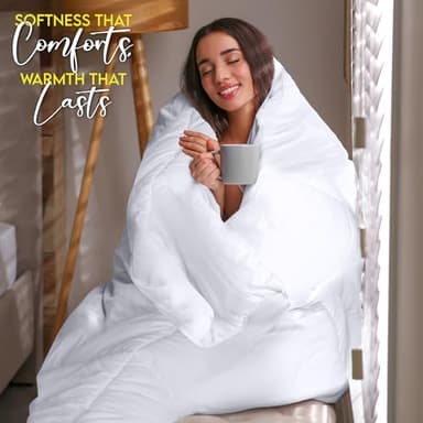 Utopia Bedding Comforter Duvet Insert, Quilted Comforter with Corner Tabs, Box Stitched Down Alternative Comforters Queen Size (White) - Image 4