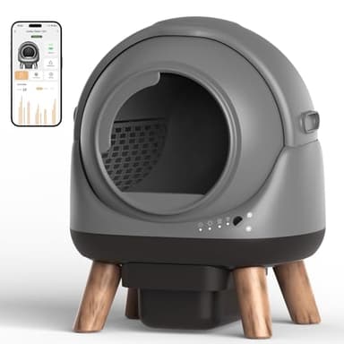 Self Cleaning Litter Box for Multiple Cats, G1 Automatic Cat Litter Box, Self-Cleaning Robot with Smart APP Control and Health Monitoring, Includes 2 Roll Trash Bag and Litter Mat, Grey - Image 1