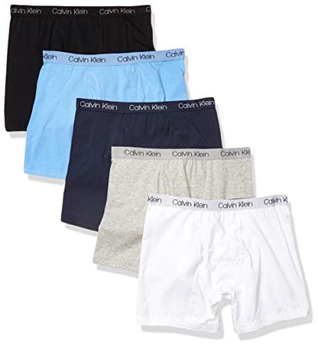 Calvin Klein Boys Little Modern Cotton Boxer Briefs, 5 Pack Black, Grey, White, Light Blue, NavyLarge - Image 1