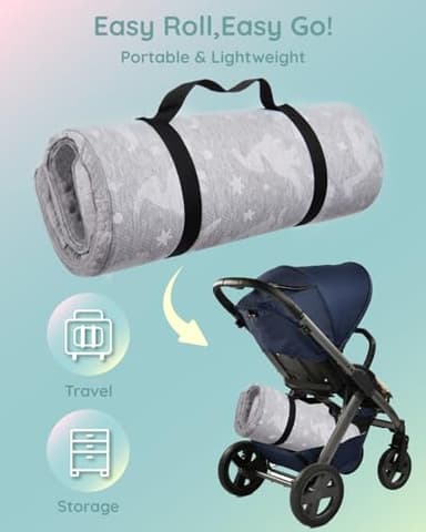 Lilian&Gema Pack and Play Mattress 38"x26"X1.5", Portable Mattress for Playpen, Pack N Play Mattress Topper, Soft Breathable Mattress with Waterproof Washable Cover for Baby Toddler - Image 7