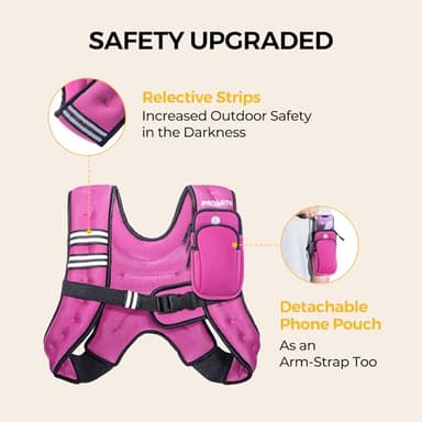 PACEARTH Weighted Vest,4lb/6lb/10lb/12lb/16lb/20lb/25lb/30lb Weight Vest with Reflective Stripe, Body Weight Vests Adjustable for Men, Women Workout, Strength Training, Running, Walking, Jogging - Image 5