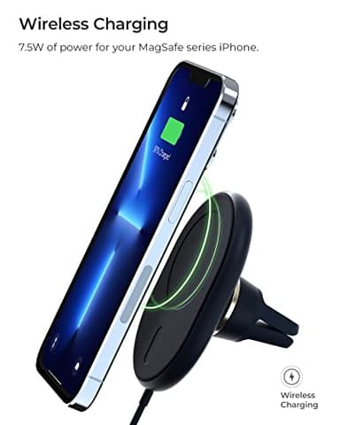 iOttie Velox Magnetic Wireless Charging Air Vent Car Phone Mount. Compatible with MagSafe iPhones including iPhone 12/13/14/15 Series (Car Charger Included) - Image 3