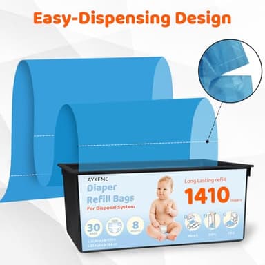 90 Bags Diaper Pail Refills Bags Compatible with Genie Easy Roll Signature & Platium Diaper Pails | 7-Layer OdorLock Technology | Up to 10 Months Use,3 Pack - Image 5