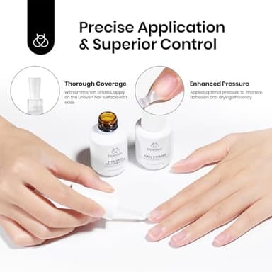 Beetles 4 Pcs 15ml Base Gel and Top Coat Kit with 20ml Nail Dehydrator and Primer, Professional Nail Prep Acid-Free & Hema-Free Dehydrate Bond Primer Set for Acrylic Nail Manicure Gift for Women - Image 6