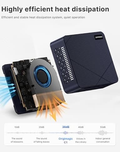 origimagic C1 Mini PC 11 Pro, Intel N97 Mini Desktop Computers (Beat N100/N95) 16GB RAM 512GB SSD Micro PC, HDMI 2.0, WiFi 5.2, BT 5.0, 2.5GbE LAN 4K Triple Display, Small PC for Business Home - Image 8